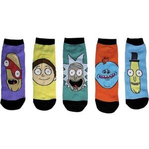Rick and Morty Mens Ankle-No Show Socks 5 Pair Pack
